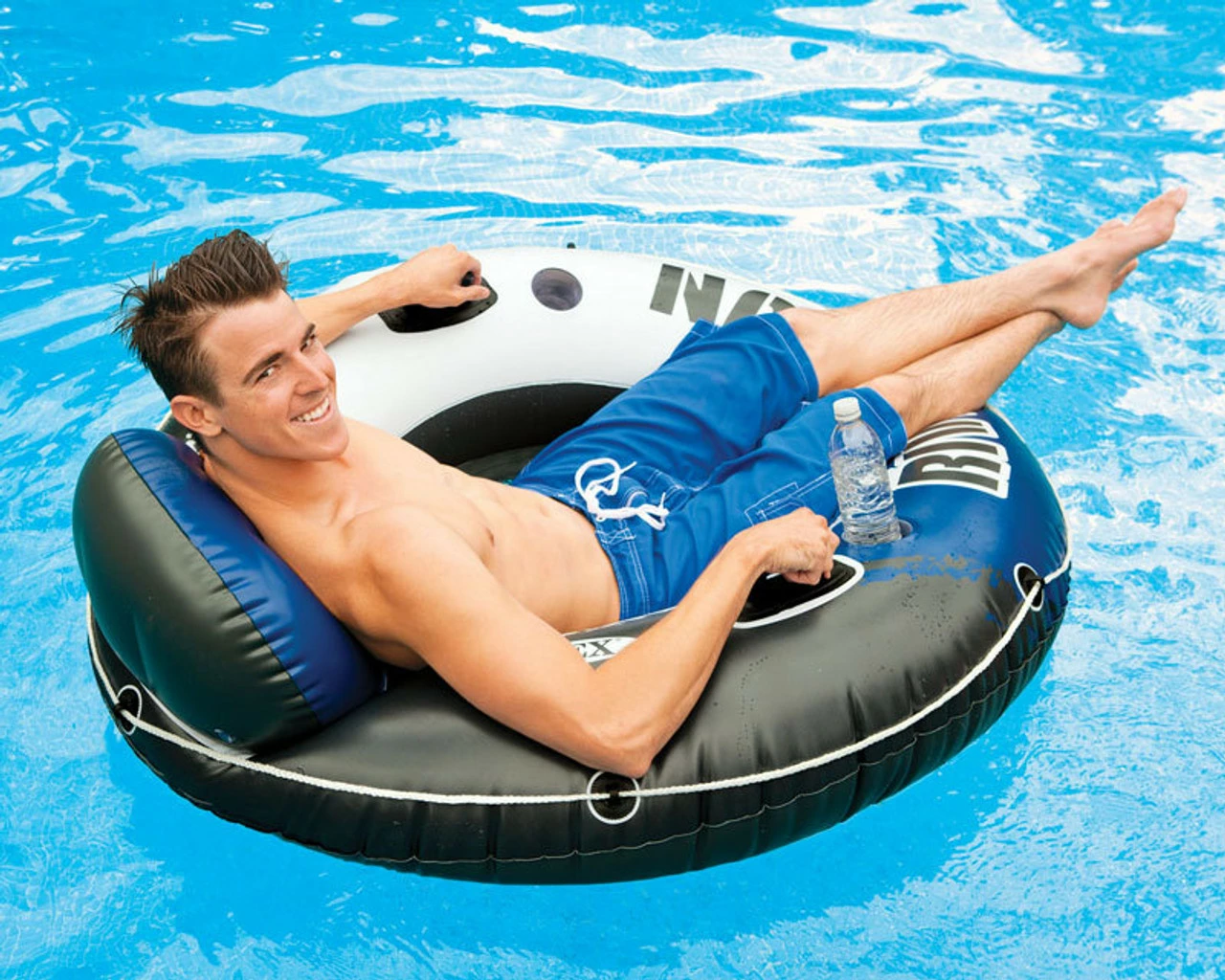 Intex River Run Luxury Inflatable Ring Floating Pool Tube 2 Intex River Run Luxury Inflatable Ring Floating Pool Tube - Image 2