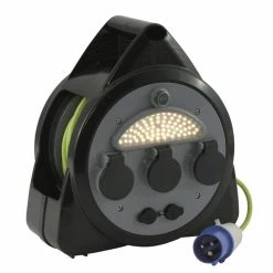 Outwell Mensa Mains Camping Roller Hook Up Kit With USB & Light