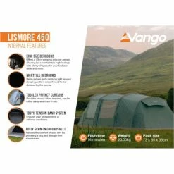 Vango Lismore Poled Family Camping Tent Package 21 Vango Lismore Poled Family Camping Tent Package -Camping Online Shop lismore 450 poled internal features 52292.1669204333