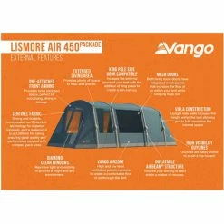 Vango Lismore Air Family Camping Tent Package -Camping Online Shop lismore air 450 external features 21039.1669201465