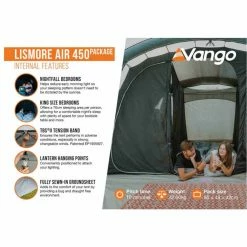Vango Lismore Air Family Camping Tent Package -Camping Online Shop lismore air 450 internal features 20665.1669201475
