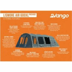 Vango Lismore Air Family Camping Tent Package -Camping Online Shop lismore air 600xl external features 29034.1669201380