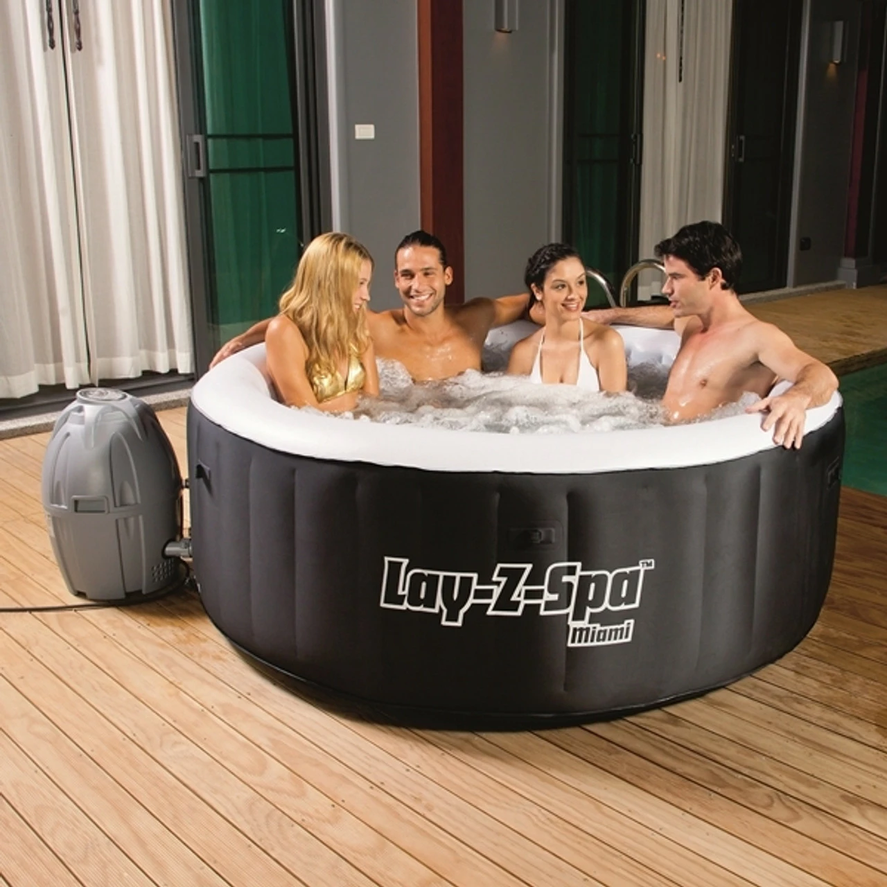 Bestway Lay-Z-Spa Miami Inflatable Jacuzzi Style Portable Hot Tub 1 Bestway Lay-Z-Spa Miami Inflatable Jacuzzi Style Portable Hot Tub