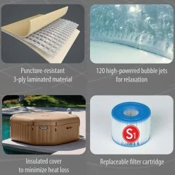 Intex Octagonal Spa Inflatable Jacuzzi Style Portable Hot Tub -Camping Online Shop octag spec 2 36513.1427368053