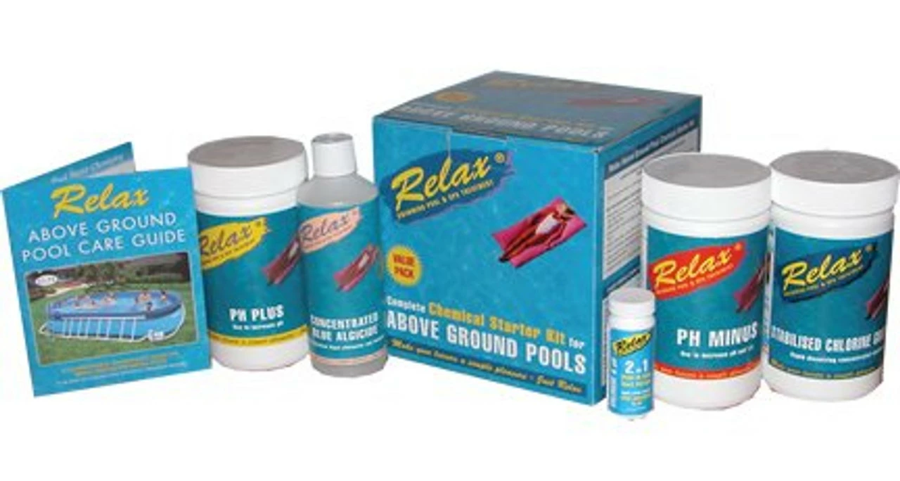 Relax Above Ground Swimming Pool Chemical Starter Kit 1 Relax Above Ground Swimming Pool Chemical Starter Kit
