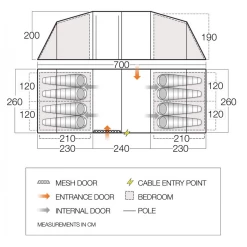 Vango Longleat II 800 XL 8 Person Tent -Camping Online Shop vango 800xl family tent 30615.1584614217